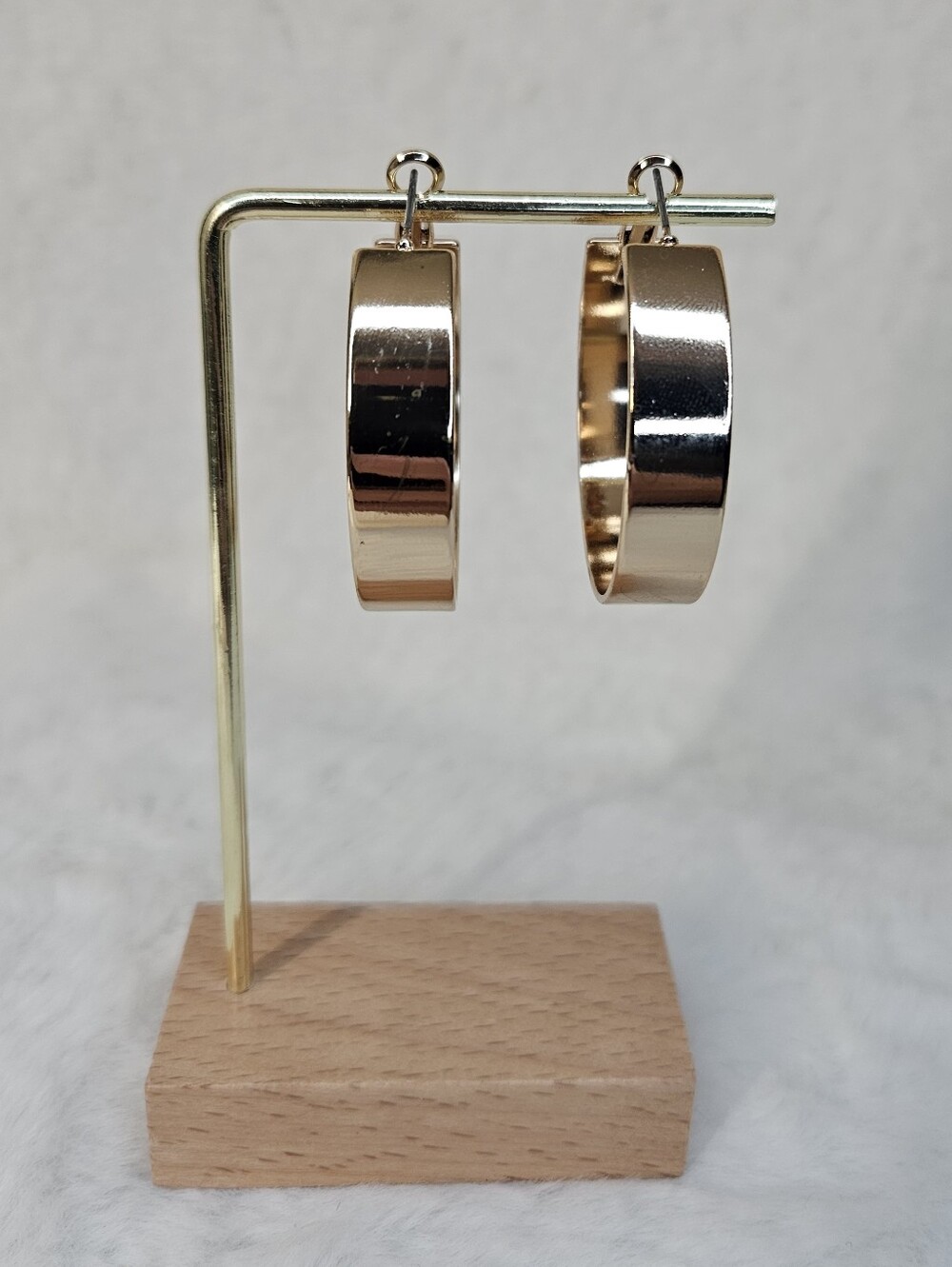 Aura Gold Tone Wide Hoop Earrings